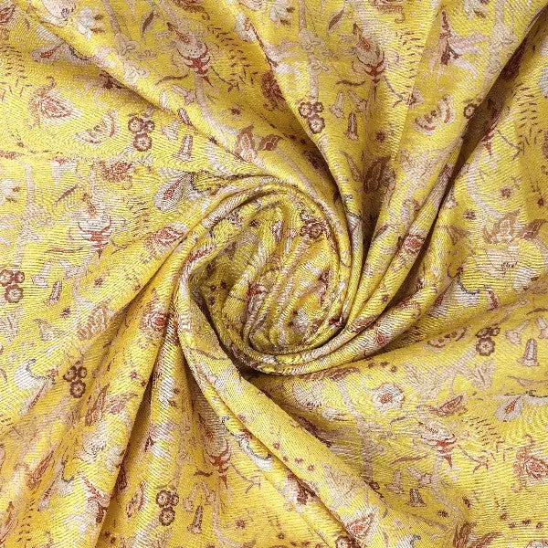 Yellow Tusser Silk Floral Digital Print Fabric – ts 0 022225 110 2