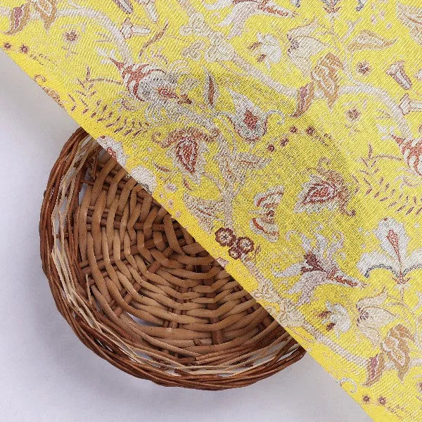 Yellow Tusser Silk Floral Digital Print Fabric – ts 0 022225 110 3