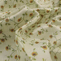 Charming Sunflower Vine Print on Cream Tusser Silk Fabric – ts 0 ma01090 110 1