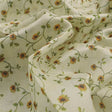 Charming Sunflower Vine Print on Cream Tusser Silk Fabric – ts 0 ma01090 110 1