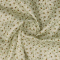 Charming Sunflower Vine Print on Cream Tusser Silk Fabric – ts 0 ma01090 110 2