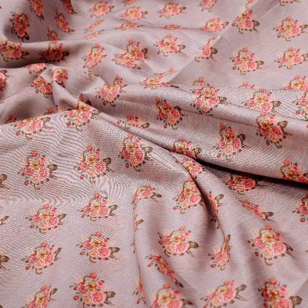 Grey Rose Print Tusser Silk Fabric – ts 0 ma017244 110 1