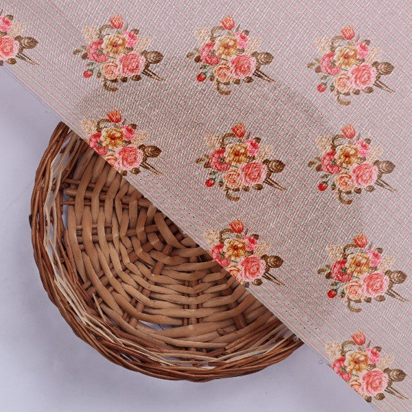 Grey Rose Print Tusser Silk Fabric – ts 0 ma017244 110 3