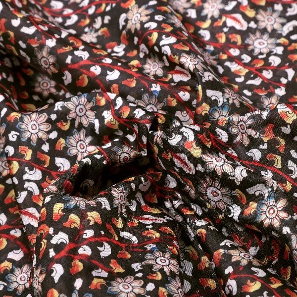 Black Tusser Silk with Ditsy Floral Print – ts 0 ma021069 110 1