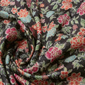 Black Tusser Silk with Red Floral Print – ts 0 ma021140 110 1