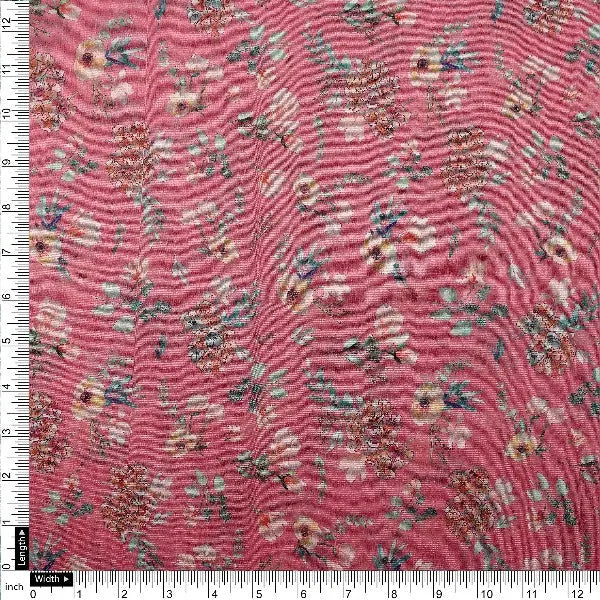Pink Floral Tusser Silk Fabric – ts 0 ma021996 110 4