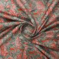 Green & Red Floral Printed Tusser Silk – ts 0 ma022576 110 2