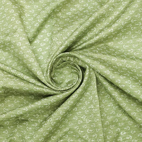 Green Anchor Print Tusser Silk Fabric – ts 0 ma08512 110 2