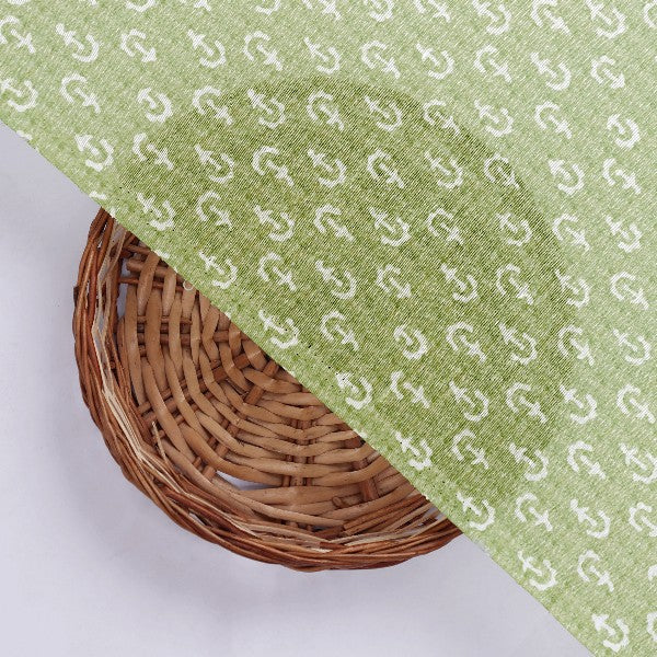 Green Anchor Print Tusser Silk Fabric – ts 0 ma08512 110 3