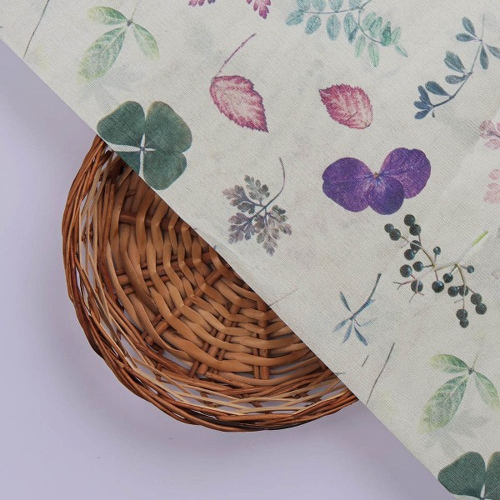 Botanical Leaves & Flora Printed Tusser Silk Fabric – ts 0 ta0067 110 3 aa5e7401 eeb8 4ea8 91b5 05dce8f21444