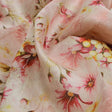 Blush Pink Watercolour Floral Print Tusser Silk Fabric – ts 0 ta05194 110 1