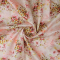 Blush Pink Watercolour Floral Print Tusser Silk Fabric – ts 0 ta05194 110 2