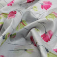 Pink & Green Watercolour Floral Tusser Silk Fabric – ts 0 ta05302 110 1