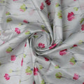 Pink & Green Watercolour Floral Tusser Silk Fabric – ts 0 ta05302 110 2