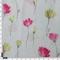 Pink & Green Watercolour Floral Tusser Silk Fabric – ts 0 ta05302 110 4