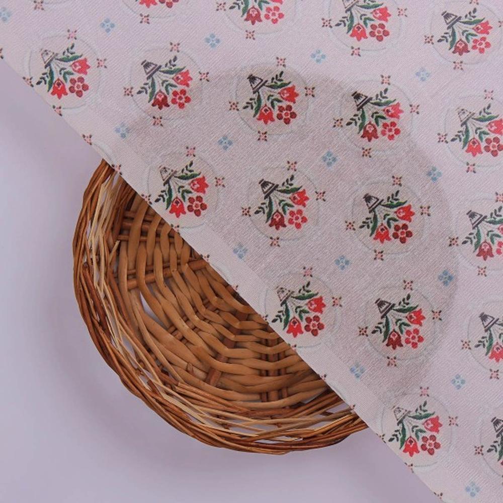 Vintage Floral Bouquet Print on Pink Tusser Silk Fabric – ts 0 ta05887 110 3