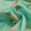 Sea Green and Pink Floral Printed Tusser Silk Fabric – ts 0 ta08361 110 1