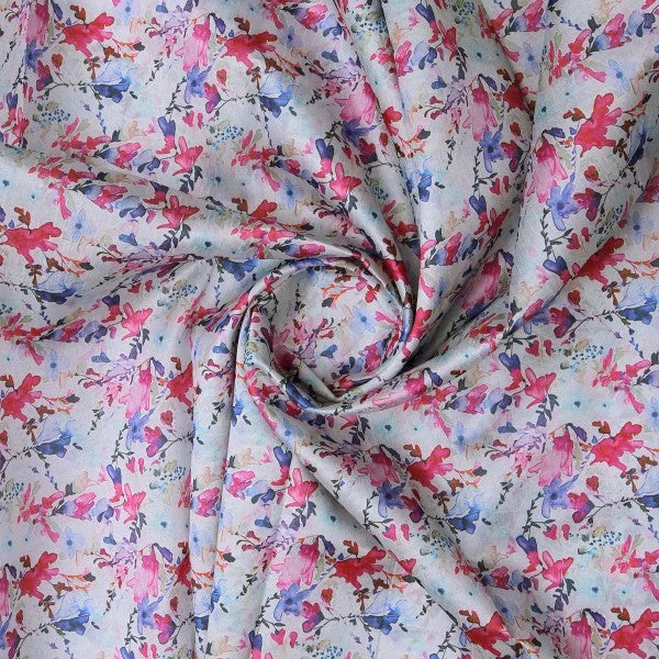 Vibrant Watercolour Floral on Soft Tusser Silk Fabric – ts 0 ta1221 110 2