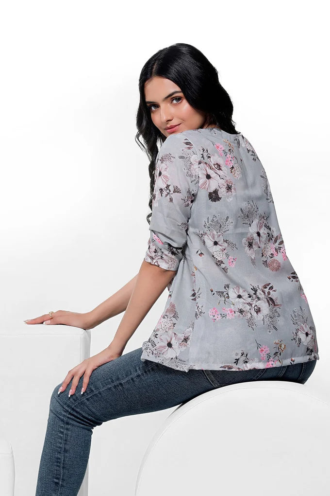Grey Colored Floral Stunning Shirt – 088a2150 copy