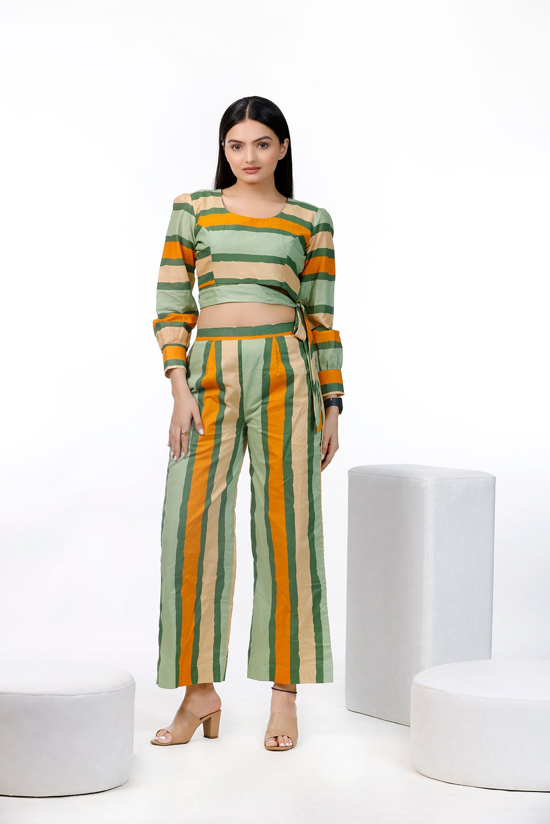 Multi Color Striped Top And Pant