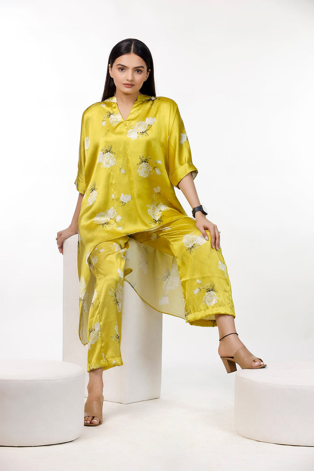 Trendy Printed Lemon Color Co Ord Set – 34.1