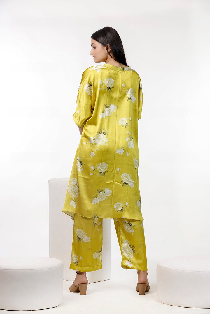 Trendy Printed Lemon Color Co Ord Set