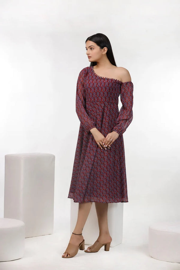 Ajrak Rust Print Dress – 38.1 - alternate view