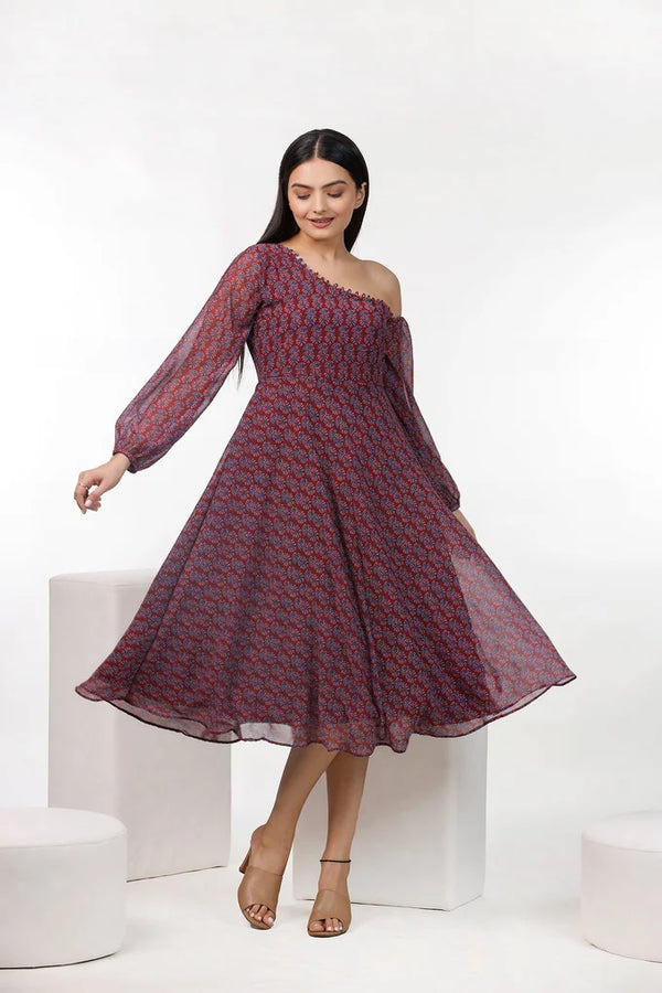 Ajrak Rust Print Dress – 38.2