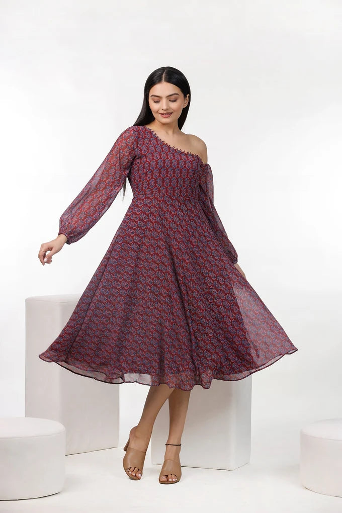 Ajrak Rust Print Dress – 38.2