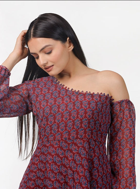 Ajrak Rust Print Dress – 38.3