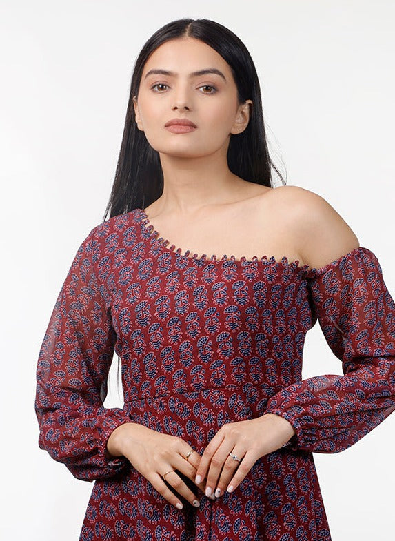 Ajrak Rust Print Dress – 38.4