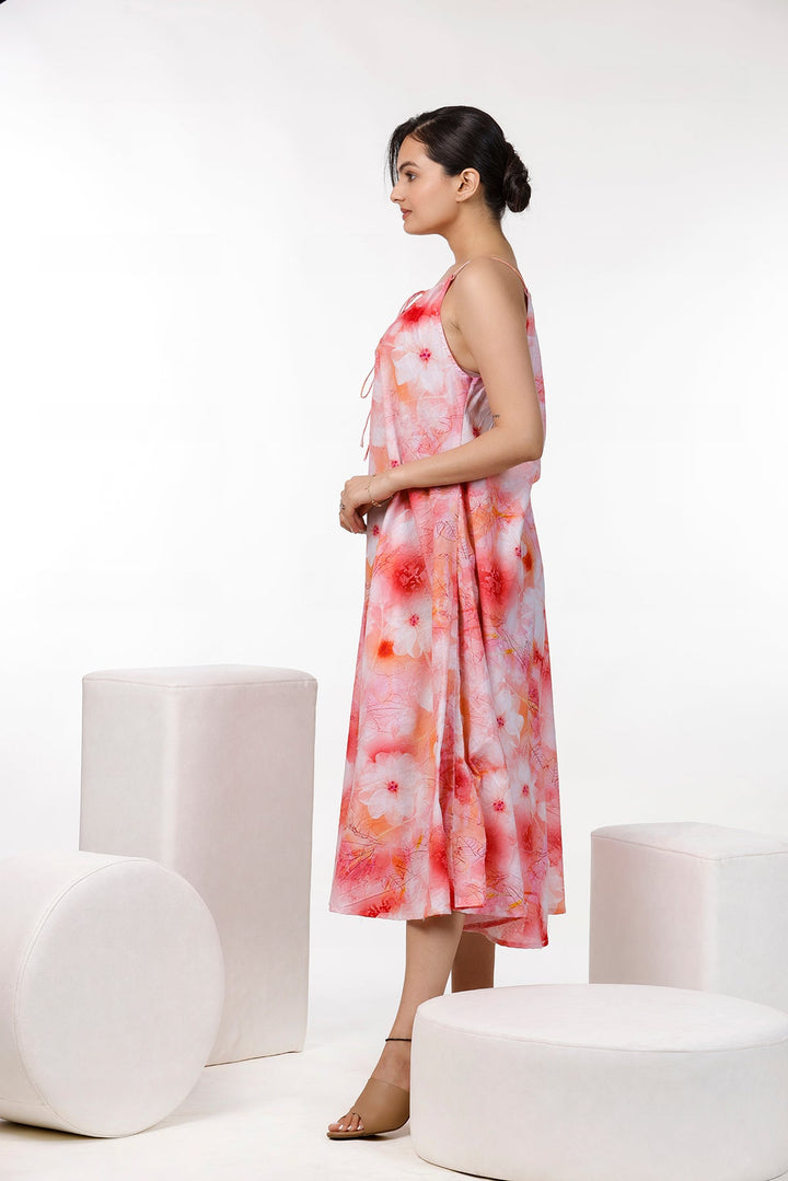 Multi Color Floral Print Maxi Dress