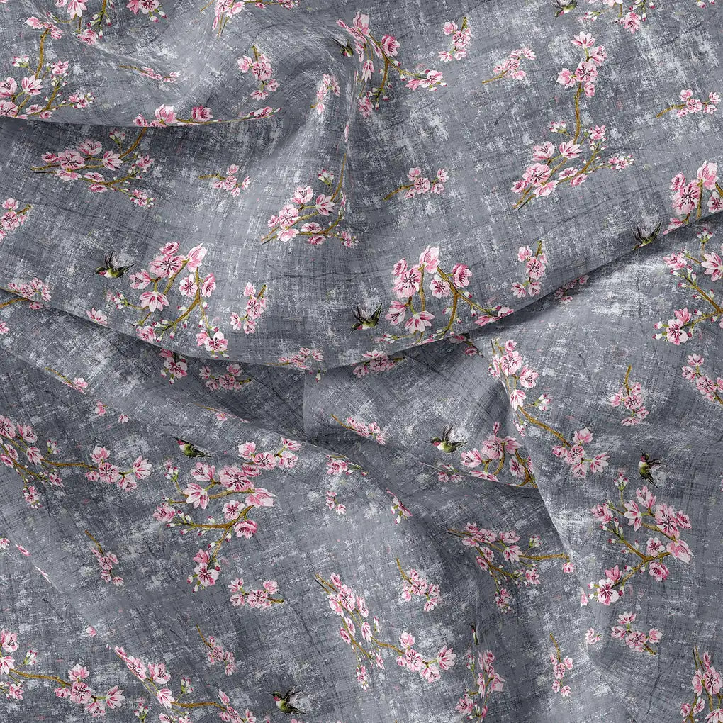 Pink Ditsy Pure Georgette Printed Fabric Material – ma02293.5
